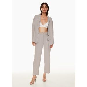 Aritzia Wilfred Carrot Pants Linen Blend Silver/Gray 00